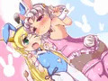 バニーの日中に間に合った間に合った。
なずはちゃん（パパ：みとらさん）ラビちゃん（パパ：ヴァニラさん）、こんな子に接客ごっこしてもらえる、そんなイベントもある（はず）、魔立ロリサキュバス妖魔園です。　