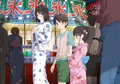 お祭りに行く三兄妹
