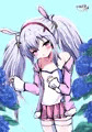 ラフィーと紫陽花