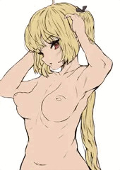 金髪ツインテ線画