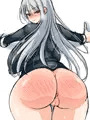 リク絵:銀髪ちゃんスパンキング後