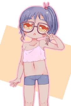 眼鏡キャミスパッツ褐色ジト目ロリ!