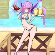 ホロライブサマーファイルNo.08❤湊あくあ❤縞々ビキニ❤