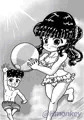 イラスト「義理姉弟の水着」