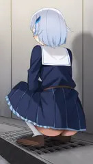 我慢できなくて側溝におしっこするlz皇女