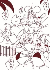 敗北する爆乳母乳娘達