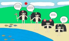 湖の魚捕り