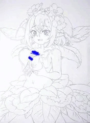 初めての精吸に戸惑うアルラウネちゃん。