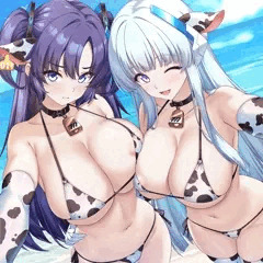 水着姿のユウカとノア