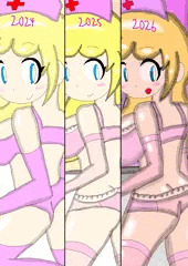 2024年に描いたナース姉妹の下着姿第1弾をリメイク！