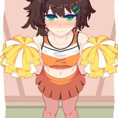 うちの子　チアコス咥えたくし上げ