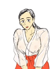 透け巫女さん