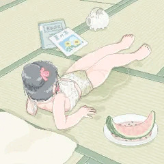 畳でお昼寝