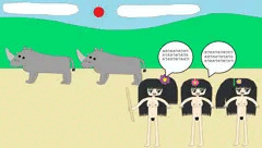 野生のママのサイ狩り
