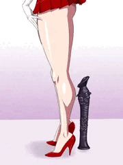 レイちゃんが立ったりしゃがんだりしてる絵