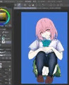 塗り途中のモモ姫