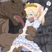 拘束された王女とミノタウロス
