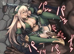 金髪巨乳エルフが巨人とズッコンバッコン