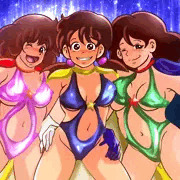 ３人揃ってヒーローごっこ