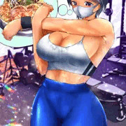 ✨💪🍜筋トレ中、ラーメンのことしか考えてない女の子🍜💪✨