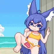 アイスちゃんとビーチで