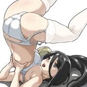 肩倒立する中国うさぎ