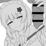 戌亥とこ　尿道歯ブラシ　線画