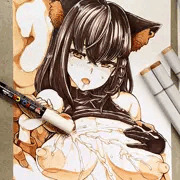 [生落書き]黒上フブキのおっぱいにどびゅっ