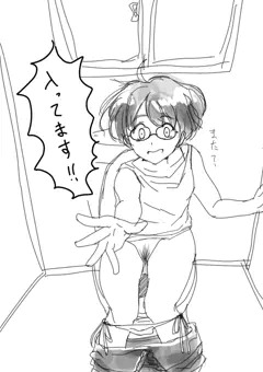 トイレのドアを開けられて