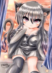 窓辺の黒猫