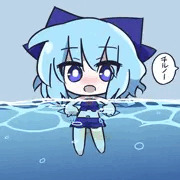 プールでおしっこしてるチルノ