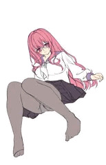 （ラフ）ピンク髪×セーラー服