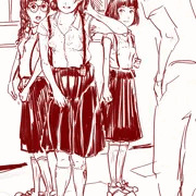 JS6ちゃん、久しぶりに制服を着たらインナーを着けてない事を指摘され、適当にあしらったら怒られて、下着検査が始まり、ぱんつが白じゃないのと、アニメ柄だった事をみんなの前でバラされ