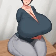 超デカ乳から母乳が滲み出るむっちむち熟女