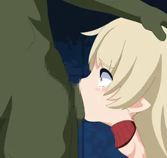【音声付アニメ】エルフちゃん喉オナホ動画【01:55】