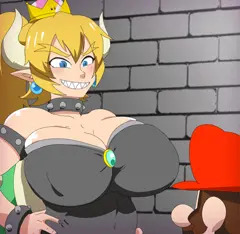 マリオが城に来たクッパ姫のＧＩＦアニメ