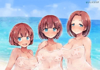 たわわな3人