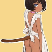 褐色ねこ女児メイドはだかエプロン