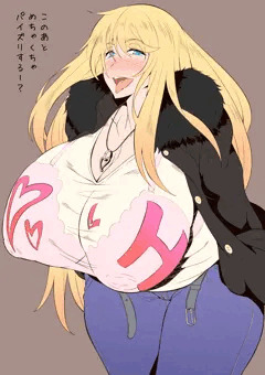 前に描いた金髪巨乳（輪、首）のお姉さん