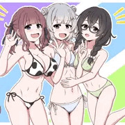水着３人