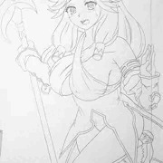 冒険者時代の衣装を着せられる大人セラフィナさん。(人妻)