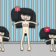 野生の親子が檻に