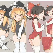ミニ丈チャイナ服 魔理沙&霊夢