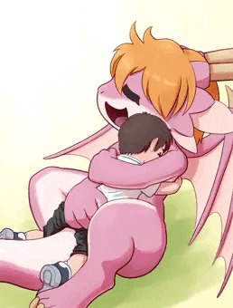 少年と仲良くなったロリドラちゃん
