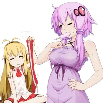 巨乳ゆかりと貧乳マキ