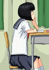 お勉強してるガール
