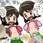丸出だめ夫の双子の子 ウメコちゃんとモモコちゃんのつもり