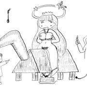 白馬に乗った王子と木馬に乗った王女