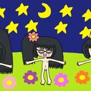 絵の世界の夜空で