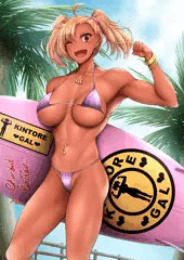 筋トレギャル サーフィン